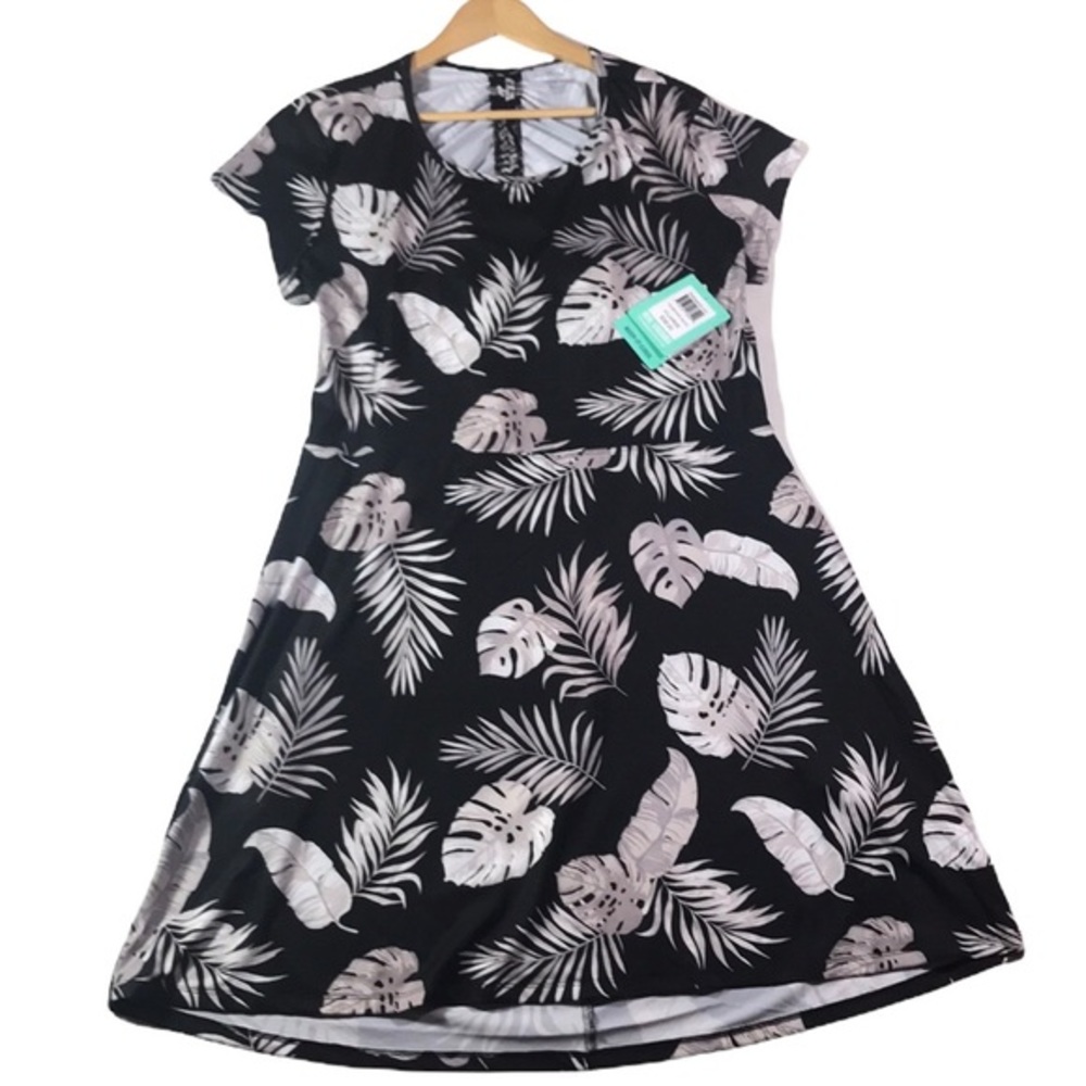 Reel Legends Keep it Cool Palms Away Black Open Back Detail Dress New Size XL